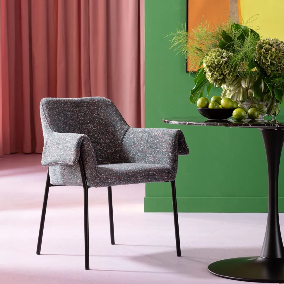 Armlehnstuhl Bess Grau Flitter