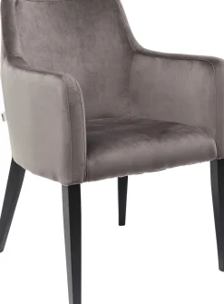 Armlehnstuhl Black Mode Velvet Grau