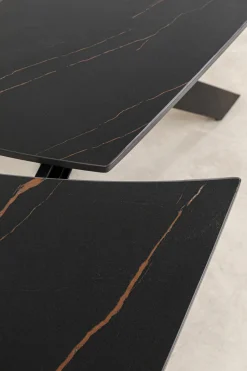 Ausziehtisch Twist Schwarz 120(30+30)x90cm