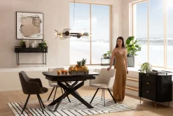 Ausziehtisch Twist Schwarz 120(30+30)x90cm