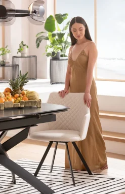 Ausziehtisch Twist Schwarz 120(30+30)x90cm