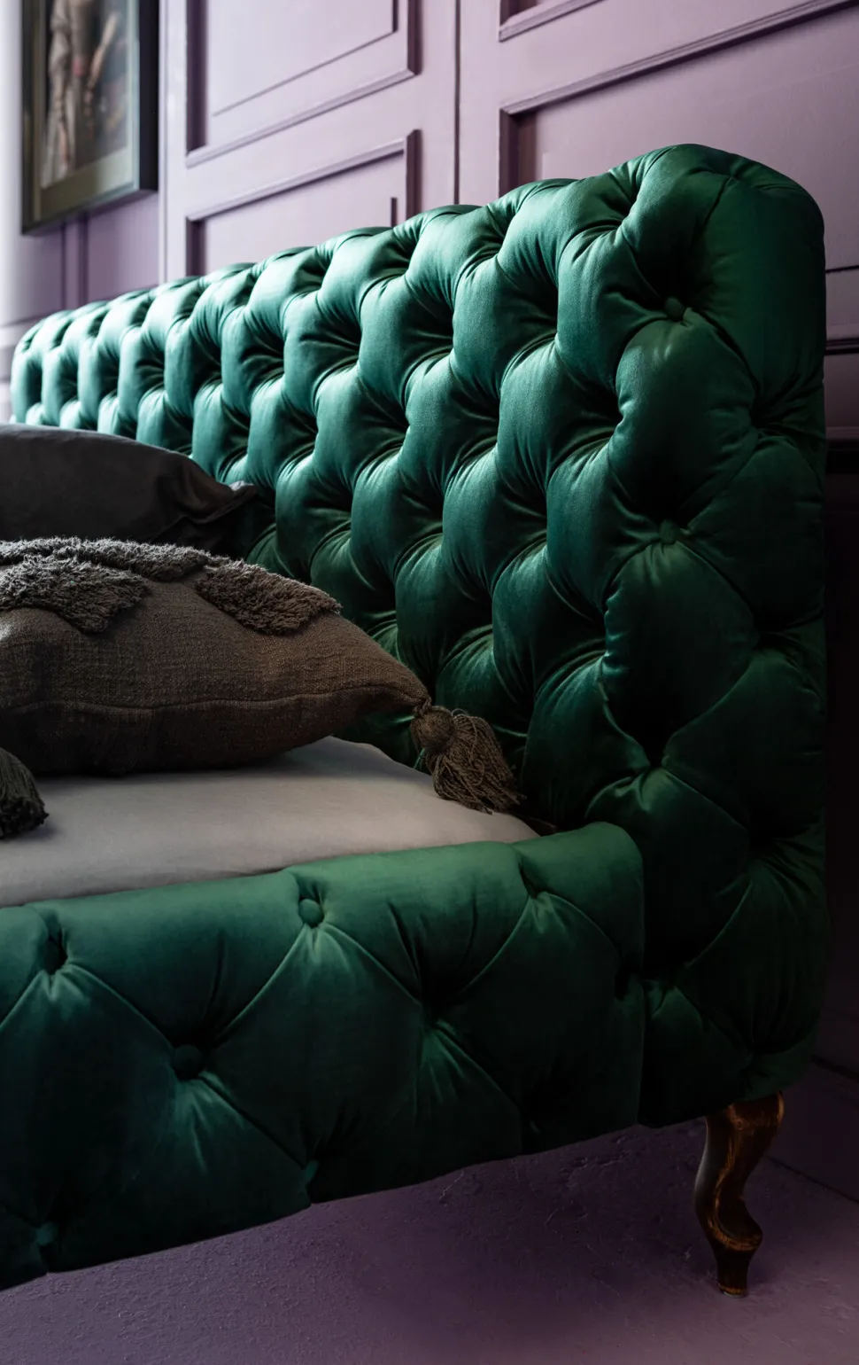 Bett Desire Velvet Grün 180x200cm