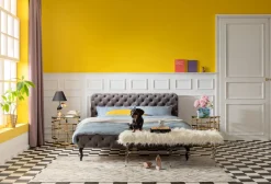 Bett Desire Velvet Silbergrau 160x200 cm