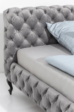 Bett Desire Velvet Silbergrau 160x200 cm