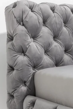 Bett Desire Velvet Silbergrau 180x200 cm