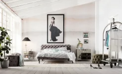 Bett Desire Velvet Silbergrau 180x200 cm