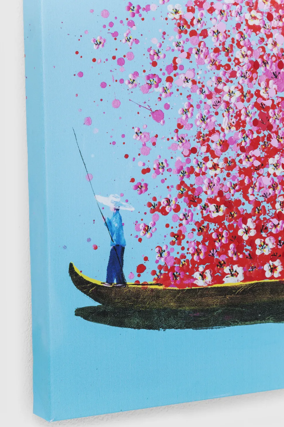 Bild Touched Flower Boat Blau Pink 80x100cm
