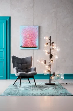 Bild Touched Flower Boat Blau Pink 80x100cm