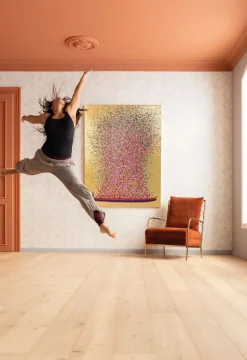 Bild Touched Flower Boat Gold Pink 120x160cm