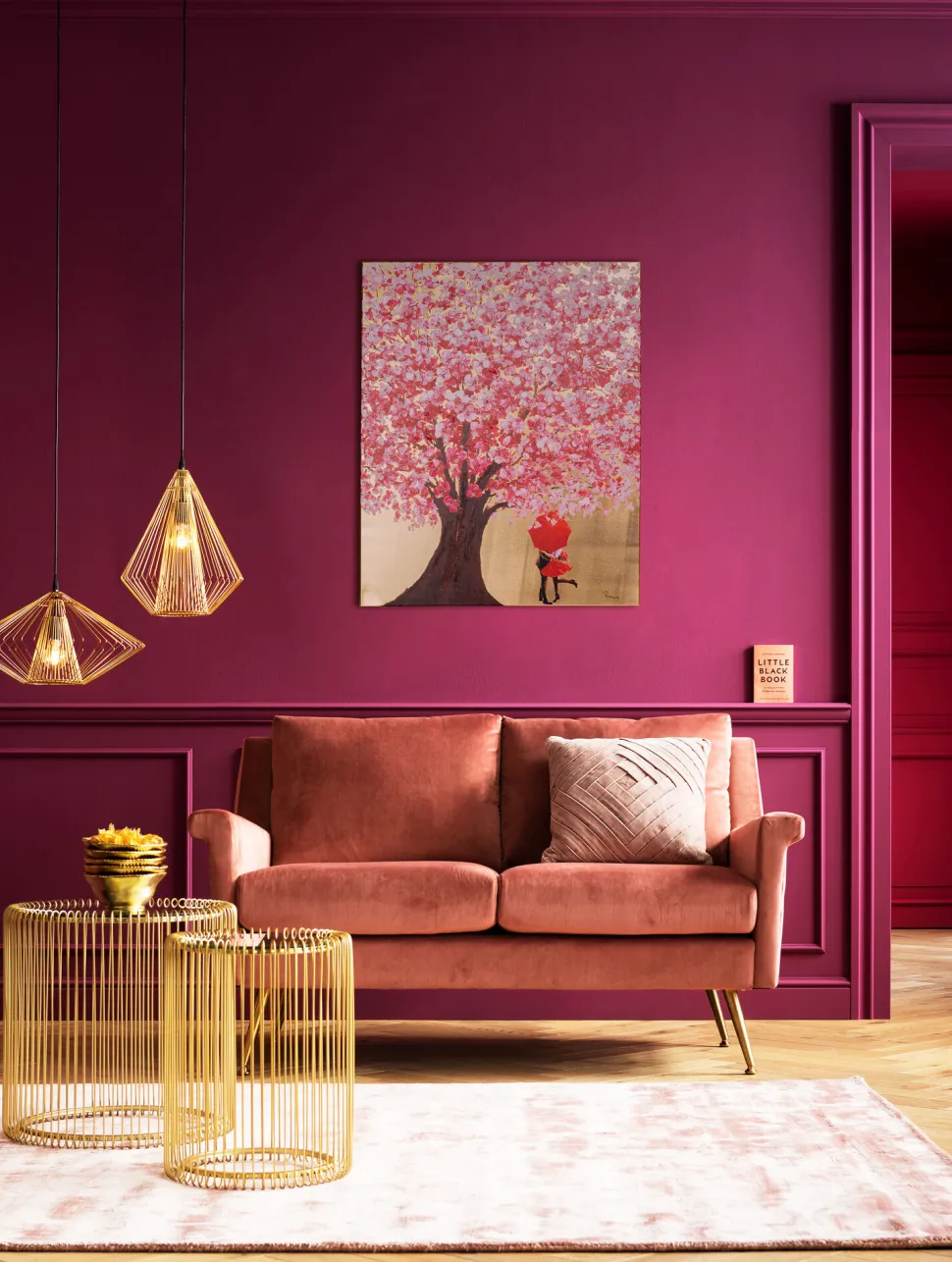 Bild Touched Flower Couple Gold Pink 80x100cm