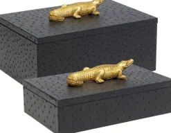Box Crocodile Schwarz (2/Set)