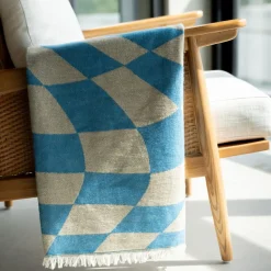 Decke Checker Blau Grün 170x130cm