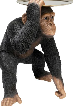 Deko Figur Butler Playing Chimp Schwarz 52cm