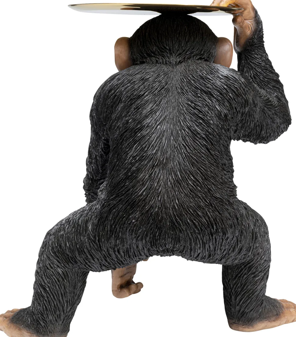 Deko Figur Butler Playing Chimp Schwarz 52cm