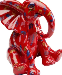 Deko Figur Elephant Dots Rot 18cm
