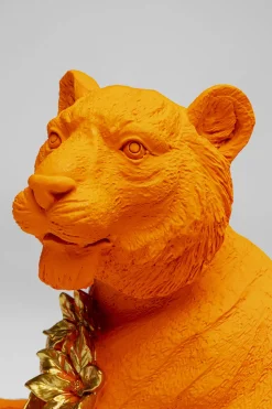 Deko Figur Flower Leopard Orange 26cm