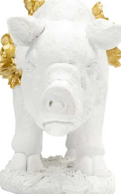 Deko Figur Flower Pig Weiß 21cm