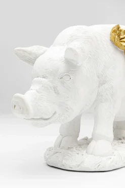 Deko Figur Flower Pig Weiß 21cm