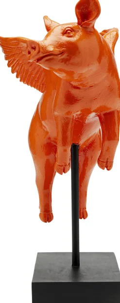 Deko Figur Flying Pig Orange 29cm