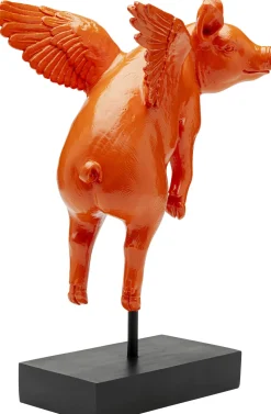 Deko Figur Flying Pig Orange 29cm