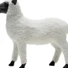 Deko Figur Happy Sheep Wool Weiß 28cm