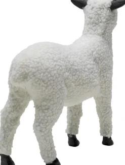Deko Figur Happy Sheep Wool Weiß 28cm