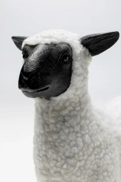 Deko Figur Happy Sheep Wool Weiß 28cm