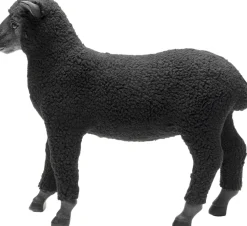 Deko Figur Happy Sheep Wool Schwarz 37cm