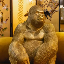 Deko Figur Monkey Gorilla Side XL Gold 76cm