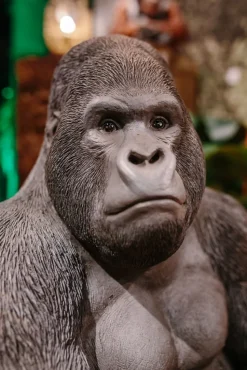 Deko Figur Monkey Gorilla Side XL Schwarz 76cm
