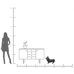 Deko Figur Royal Standing Corgi Schwarz 52cm