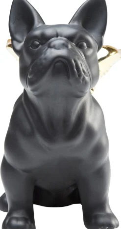 Deko Figur Sitting Angel Dog Gold-Schwarz