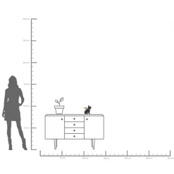 Deko Figur Sitting Angel Dog Gold-Schwarz