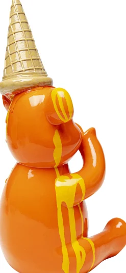 Deko Figur Sitting Gelato Bear Orange 37cm