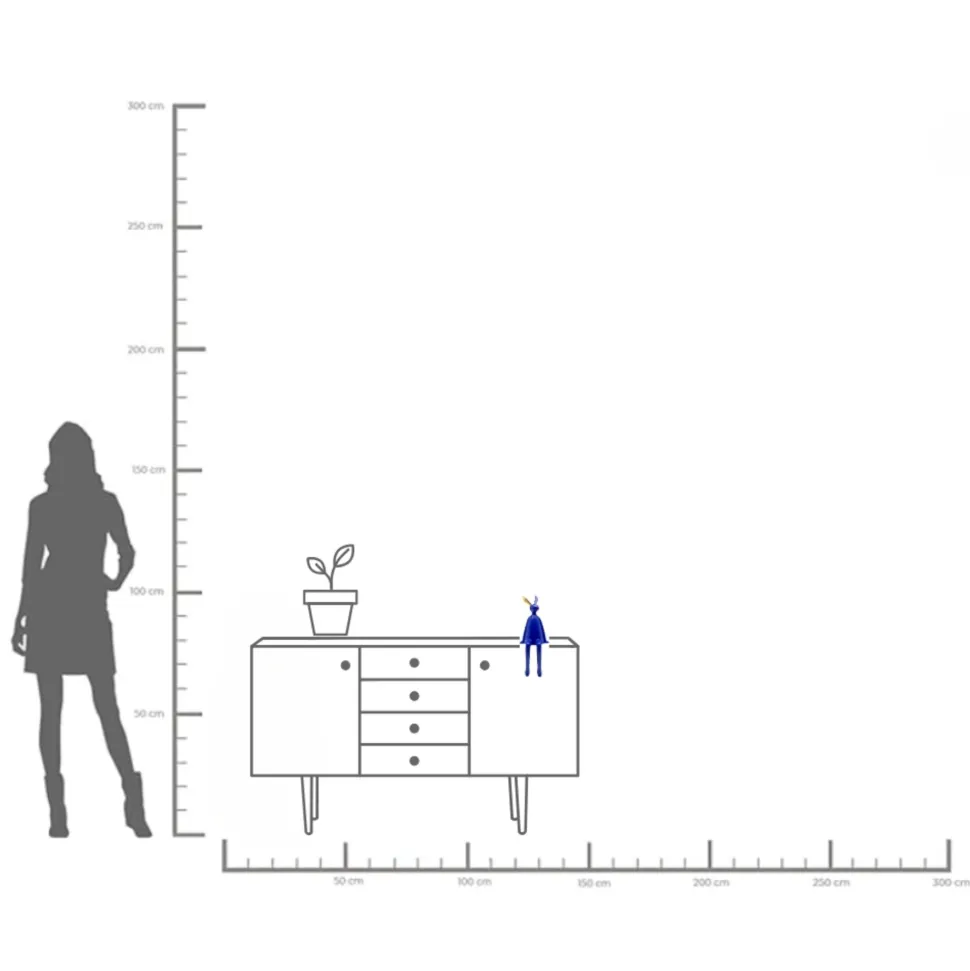 Deko Figur Sitting Rabbit Blau 35cm