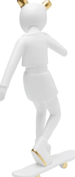 Deko Figur Skating Astronaut Weiß 33cm