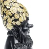 Deko Figur Zwerg Meditation Schwarz Gold 19cm
