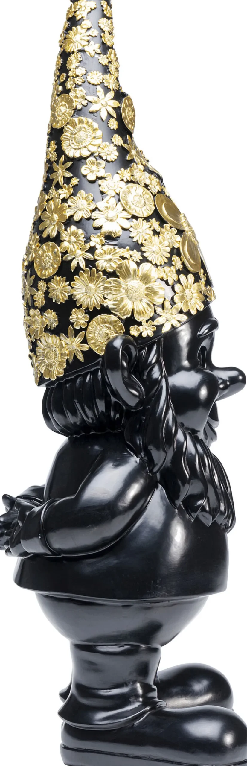 Deko Figur Zwerg Standing Schwarz Gold 61cm
