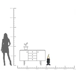 Deko Figur Zwerg Standing Schwarz Gold 61cm