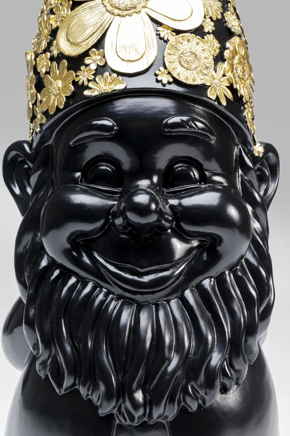 Deko Figur Zwerg Standing Schwarz Gold 61cm