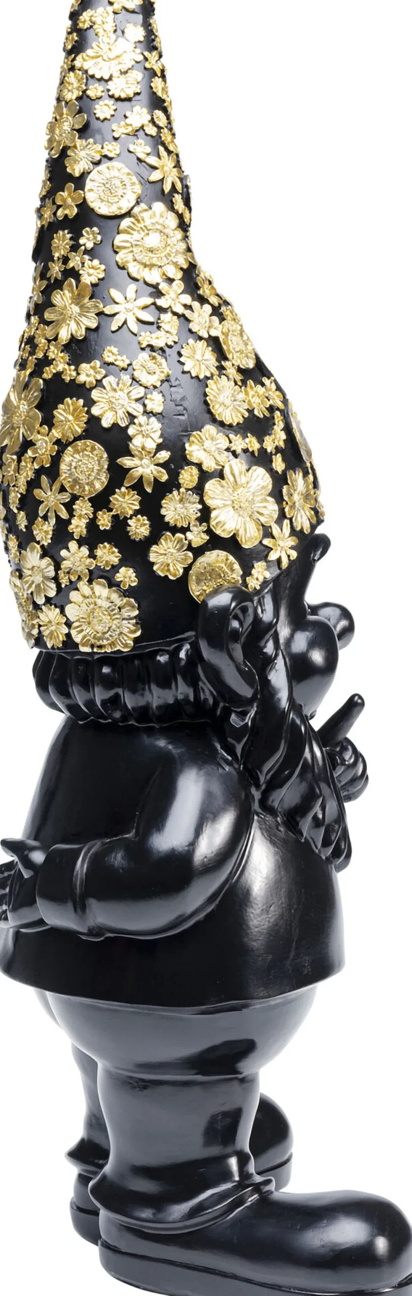 Deko Figur Zwerg Standing Schwarz Gold 46cm