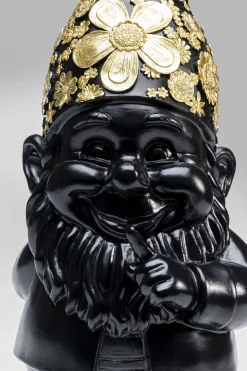 Deko Figur Zwerg Standing Schwarz Gold 46cm