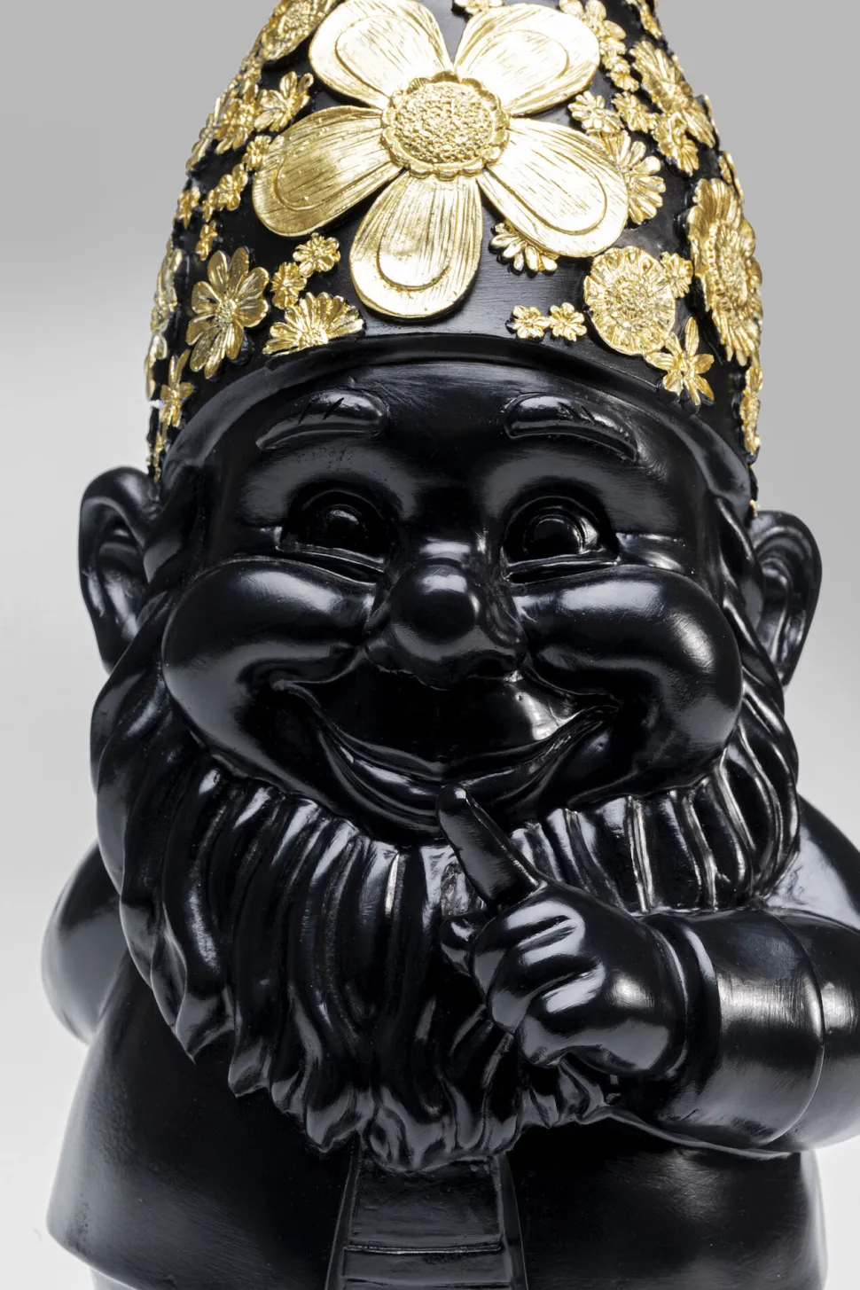 Deko Figur Zwerg Standing Schwarz Gold 46cm