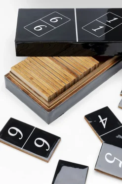 Deko Objekt Domino Schwarz 24x7cm