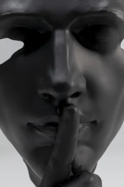 Deko Objekt Quiet Face Schwarz 31cm