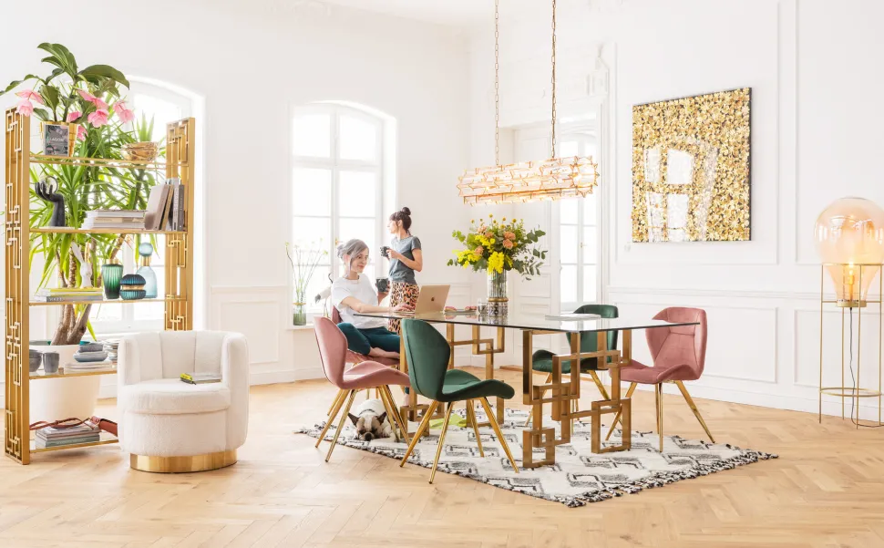 Deko Rahmen Gold Flower 120x120cm