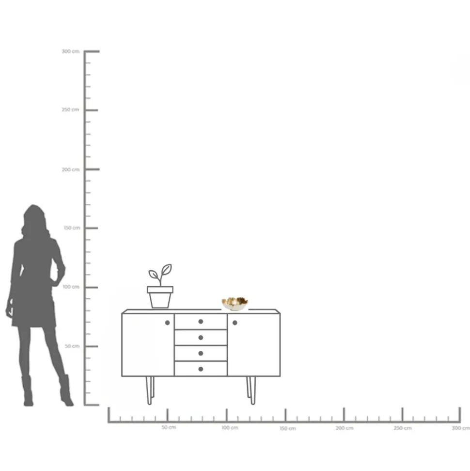 Deko Schale Flower Bloom Creme Gold Ø25cm