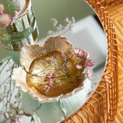 Deko Schale Flower Bloom Creme Gold Ø20cm