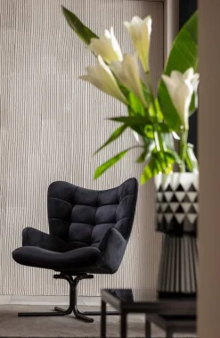 Drehsessel Oscar Velvet Schwarz