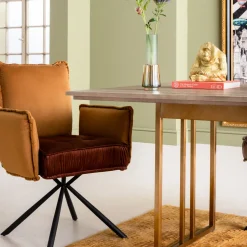 Drehstuhl mit Armlehnen Chelsea Braun